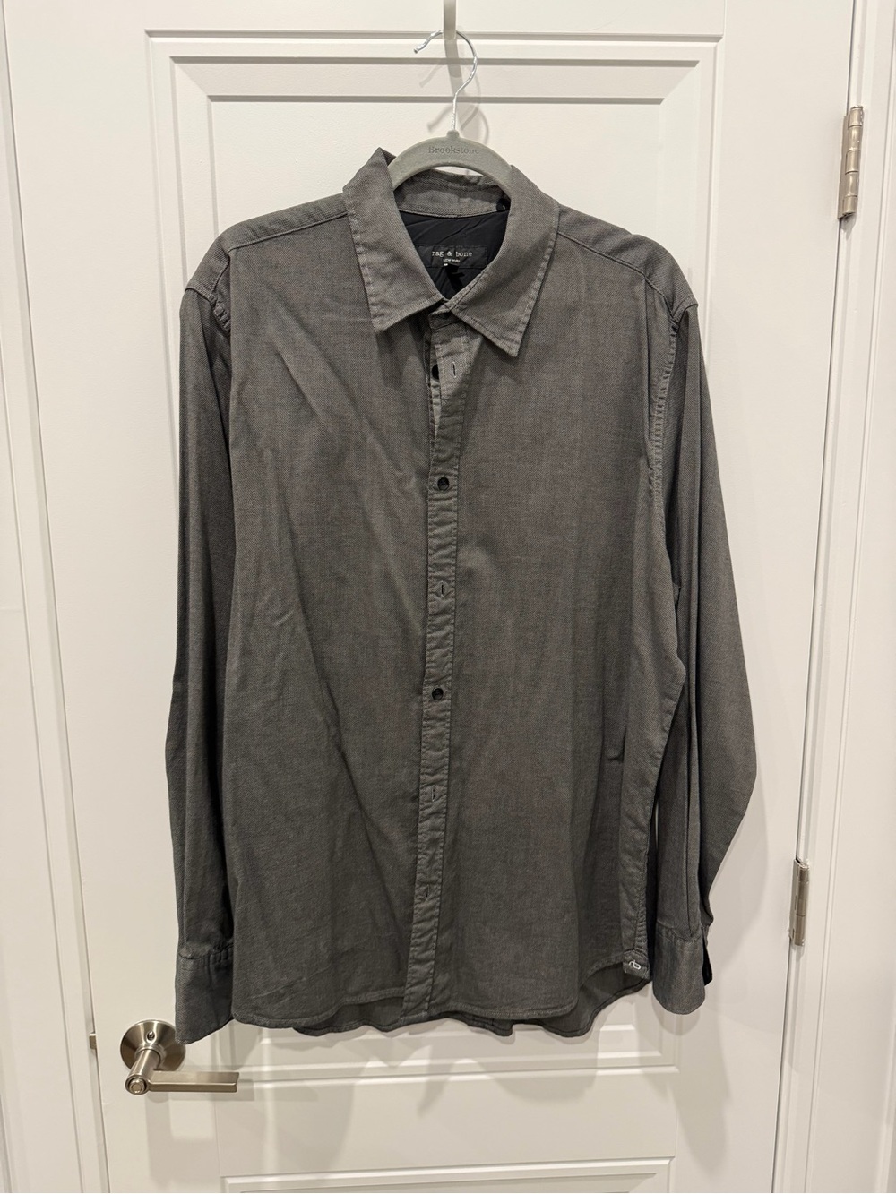 rag & bone Tomlin Stretch Dobby Shirt in Dark Grey
